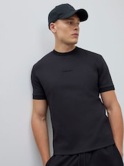 River Island Black Slim Fit Scuba MCM T-Shirt - Image 1 of 4