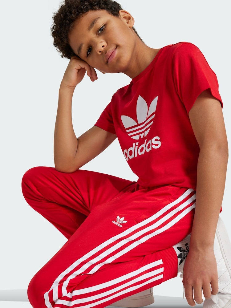 adidas Originals Red Adicolor SST Tracksuit Bottoms - Image 2 of 4