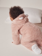 The White Company Pink Fleece Romper - Image 2 of 6