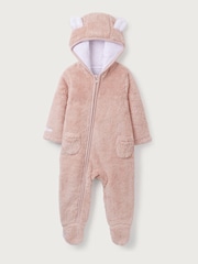 The White Company Pink Fleece Romper - Image 5 of 6