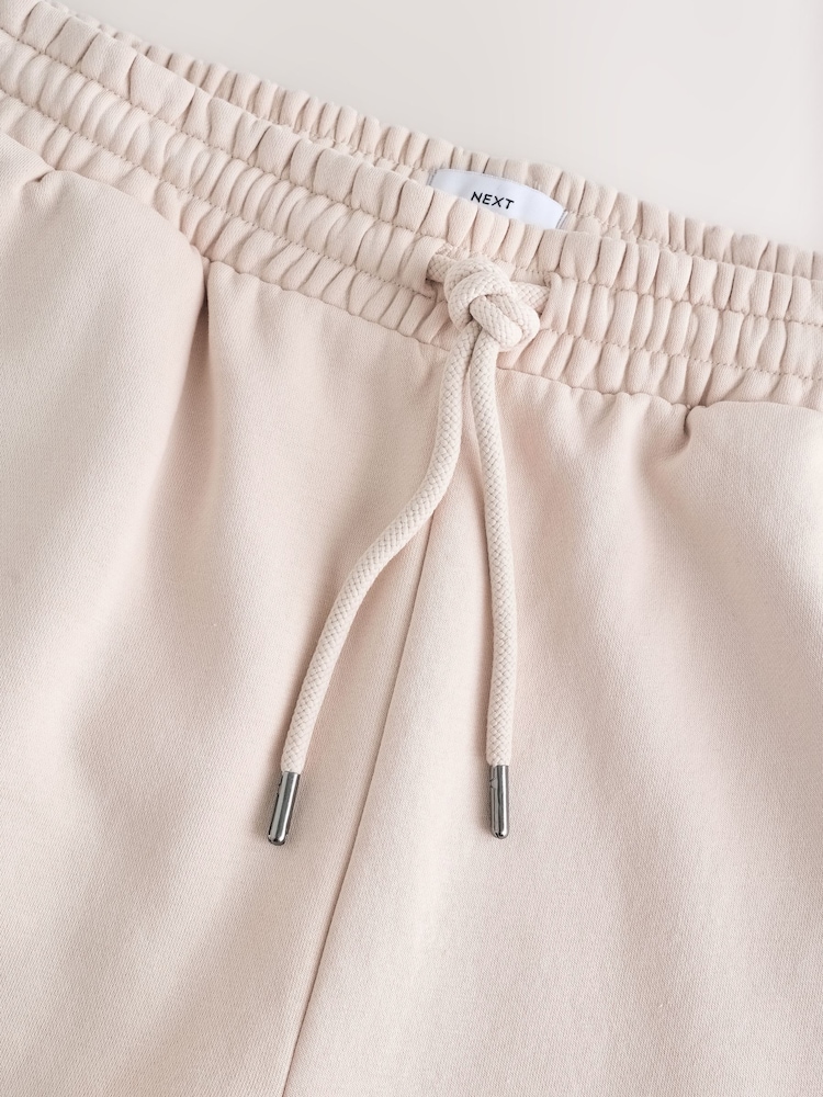 أبيض بيج فاتح - قياس مستقيم - بنطلون رياضي جيرسيه غني بالقطن - صورة 2 من 3