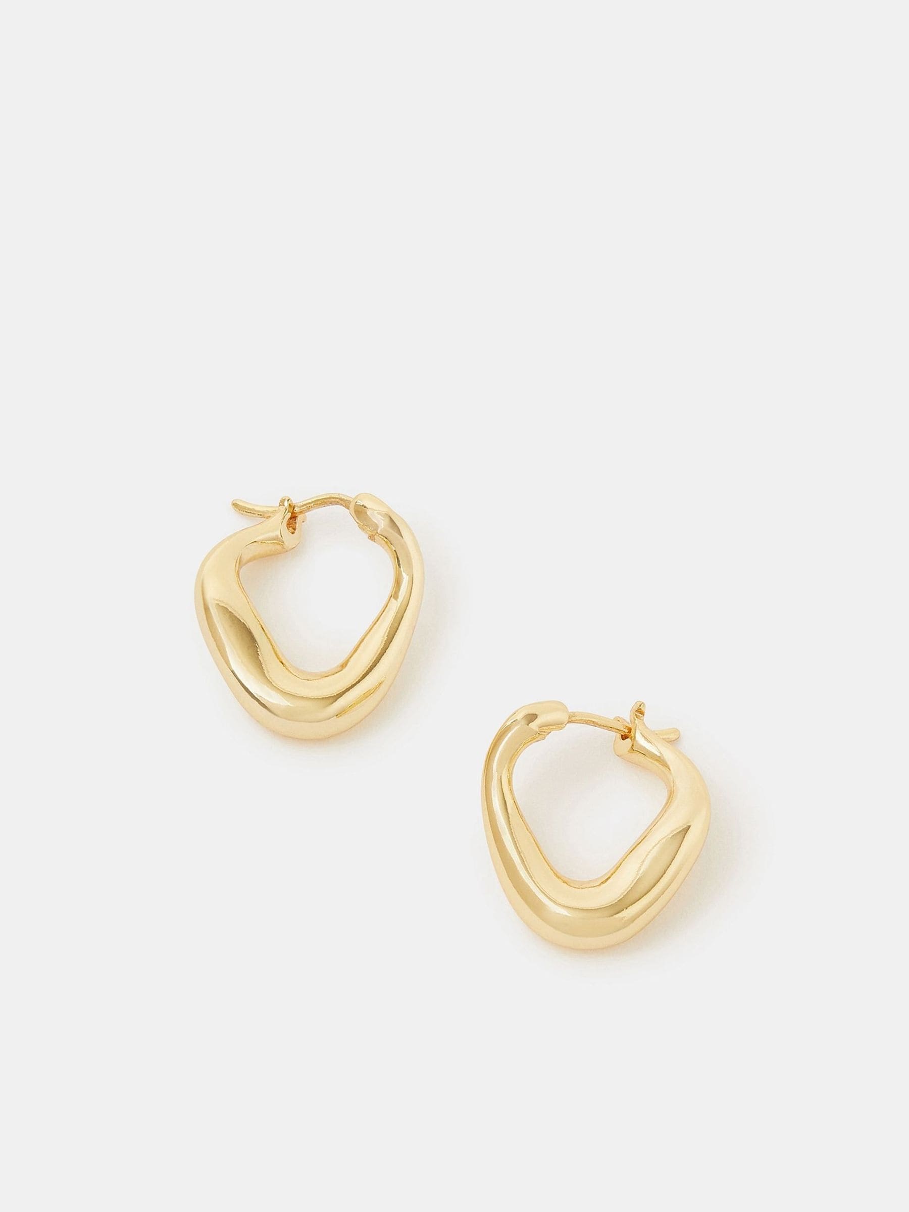 Accessorize Gold Plated 14ct Chunky Oval Hoop Earrings