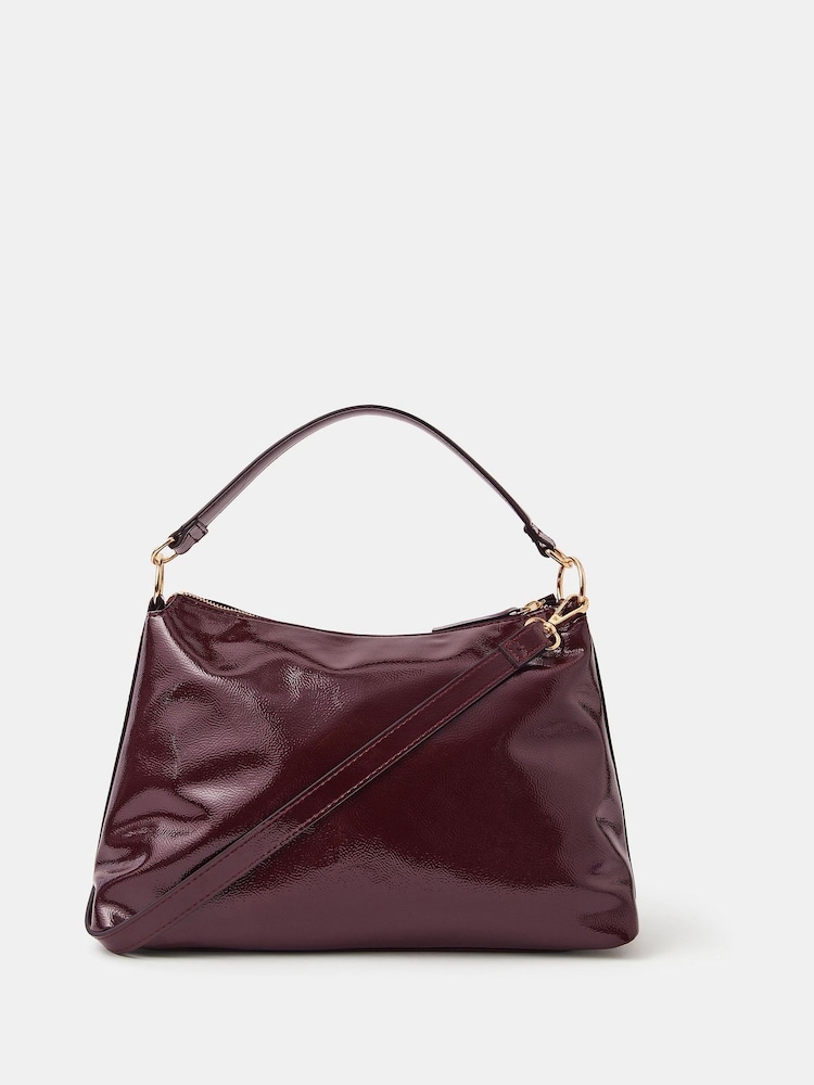 Accessorize Red Slouchy Patent Handbag - Image 1 of 3 Accessorize Red Slouchy Patent Handbag - Image 1 of 3