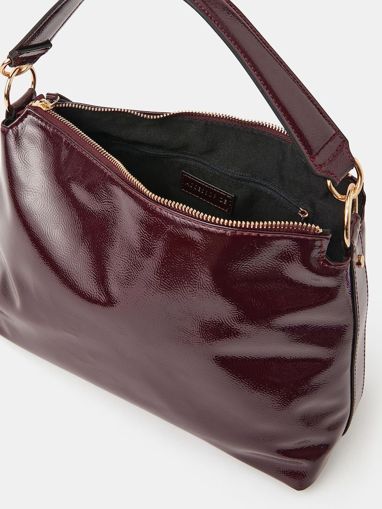 Accessorize Red Slouchy Patent Handbag - Image 2 of 3