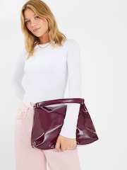Accessorize Red Slouchy Patent Handbag - Image 3 of 3