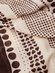 Accessorize Natural Large Polka Dot Heart Satin Scarf - Image 2 of 3