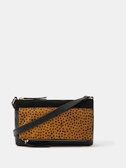Accessorize Animal Fold Over Zip Leather Cross-Body Bag - Image 1 of 3