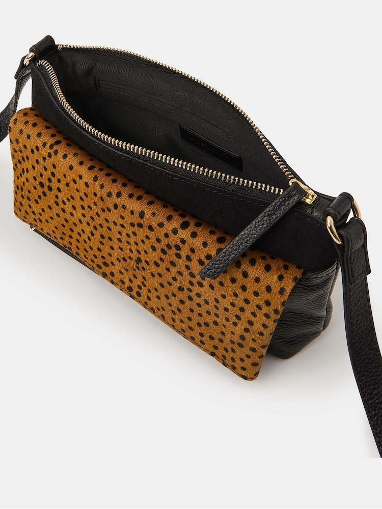 Accessorize Animal Fold Over Zip Leather Cross-Body Bag - Image 2 of 3