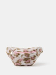 Angels By Accessorize Pink Girls Fluffy Leopard Print Belt Bag - Image 1 of 2