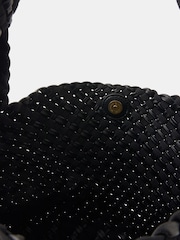 Accessorize Black Large Woven Shoulder Bag - Image 2 of 2