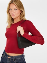 Accessorize Black Satin Shoulder Bag - Image 1 of 5