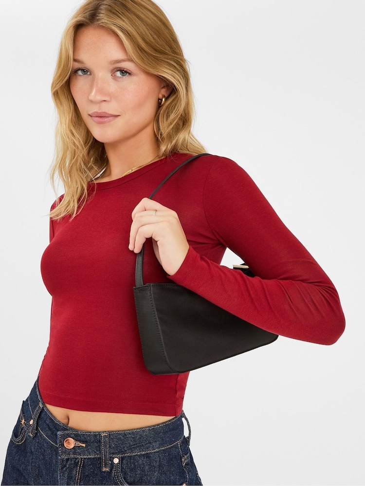 Accessorize Black Satin Shoulder Bag - Image 1 of 5