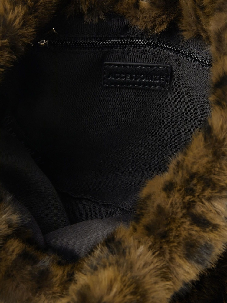 Accessorize Animal Leopard Print Faux Tote Bag - Image 2 of 2