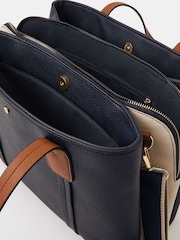 Accessorize Blue Triple Compartment Shoulder Bag - Image 3 of 5