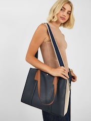 Accessorize Blue Triple Compartment Shoulder Bag - Image 5 of 5
