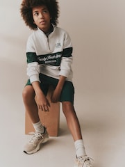 Green/White Print Zip Neck Sweatshirt (3-16yrs) - Image 4 of 9