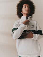 Green/White Print Zip Neck Sweatshirt (3-16yrs) - Image 6 of 9