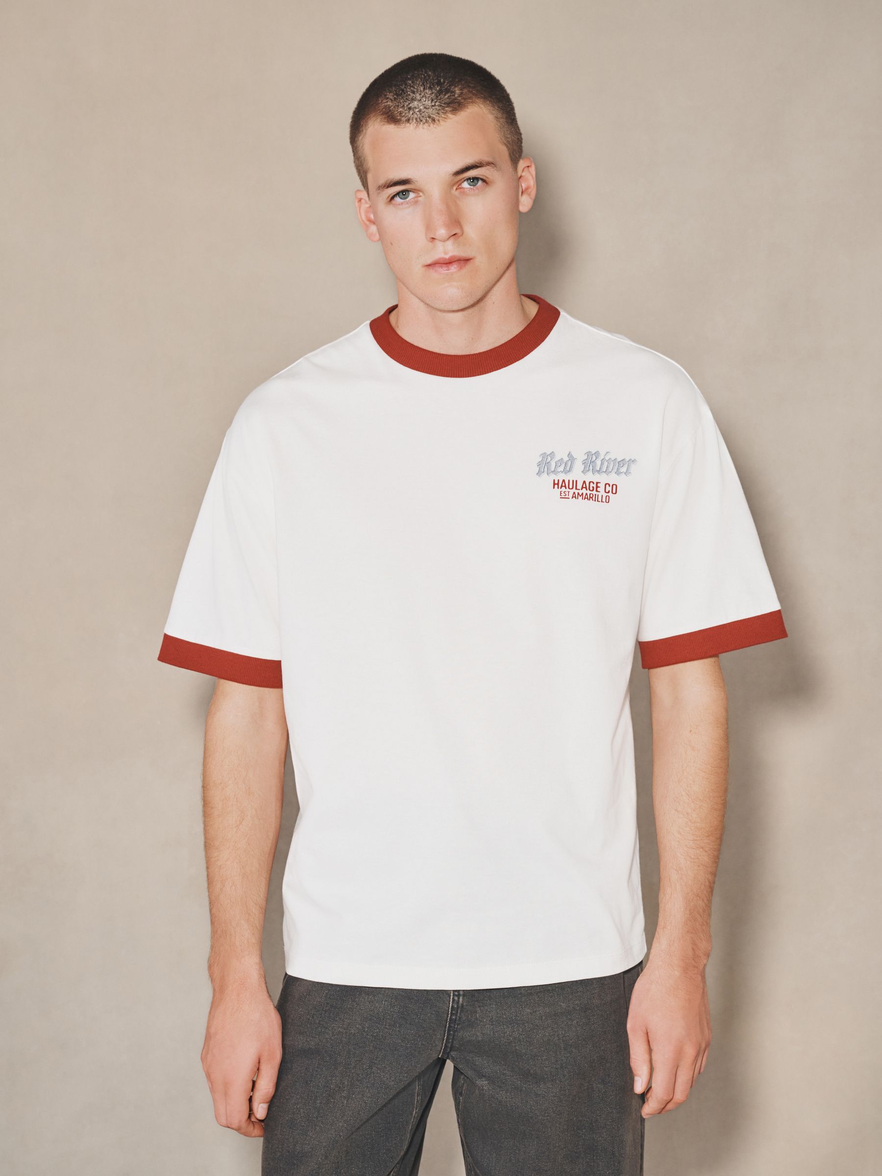 Buy White EDIT Graphic Ringer T-Shirt from Next India
