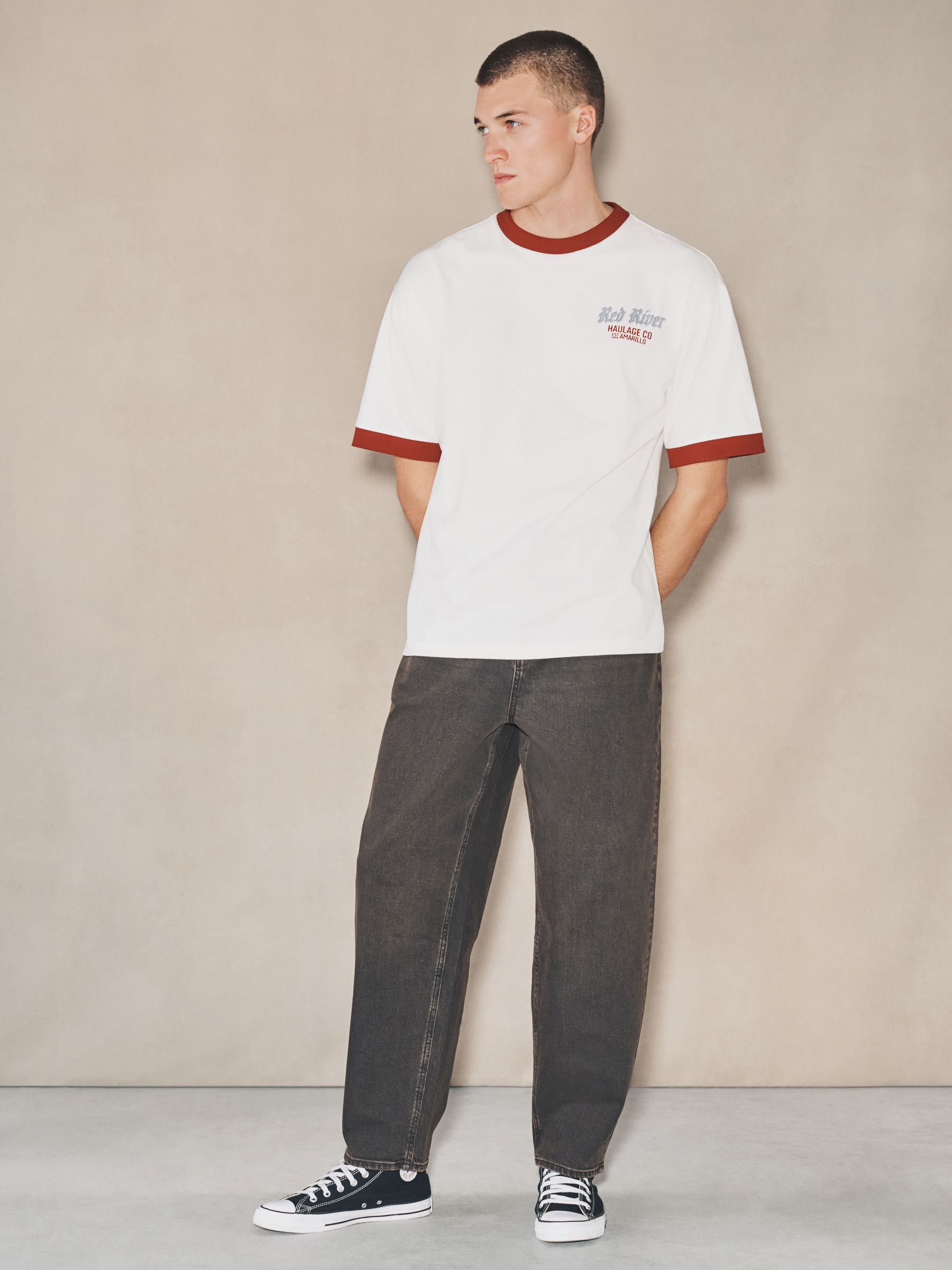 Buy White EDIT Graphic Ringer T-Shirt from Next USA