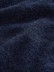 Navy EDIT Long Sleeve Knit Polo Shirt - Image 9 of 9