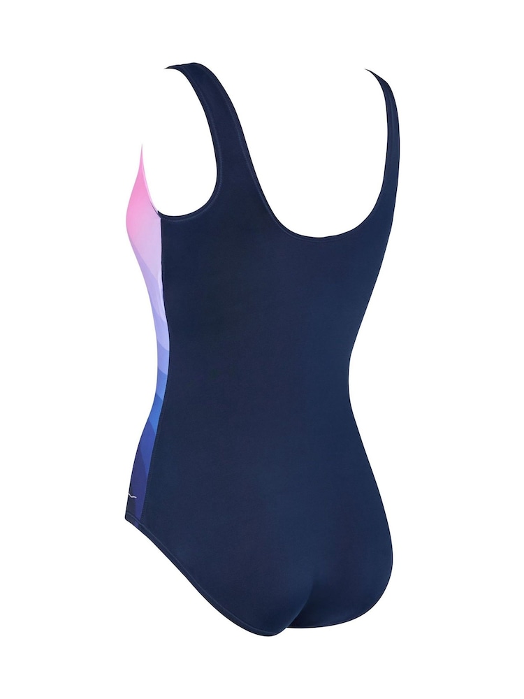 Zoggs Blue Scoopback Swimsuit with built in Shelf Bra Support - Image 2 of 2