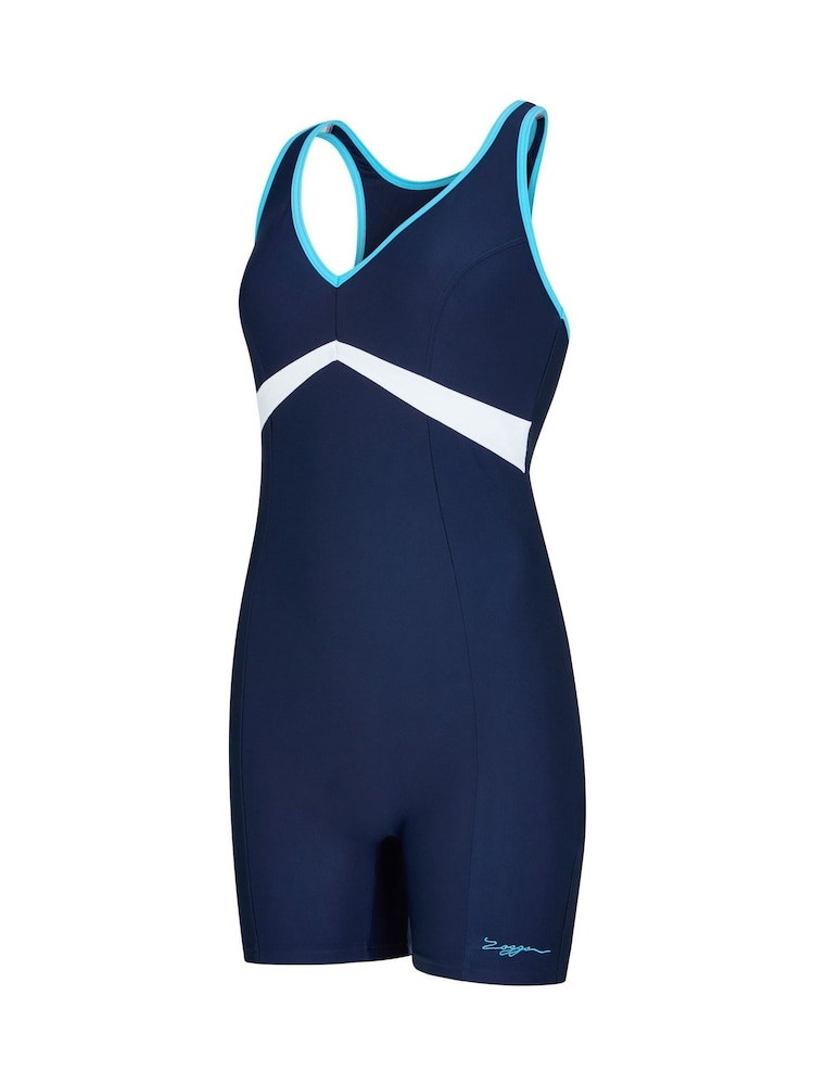 Zoggs Blue Nelson Swimsuit with built in Shelf Bra Support - Image 2 of 3