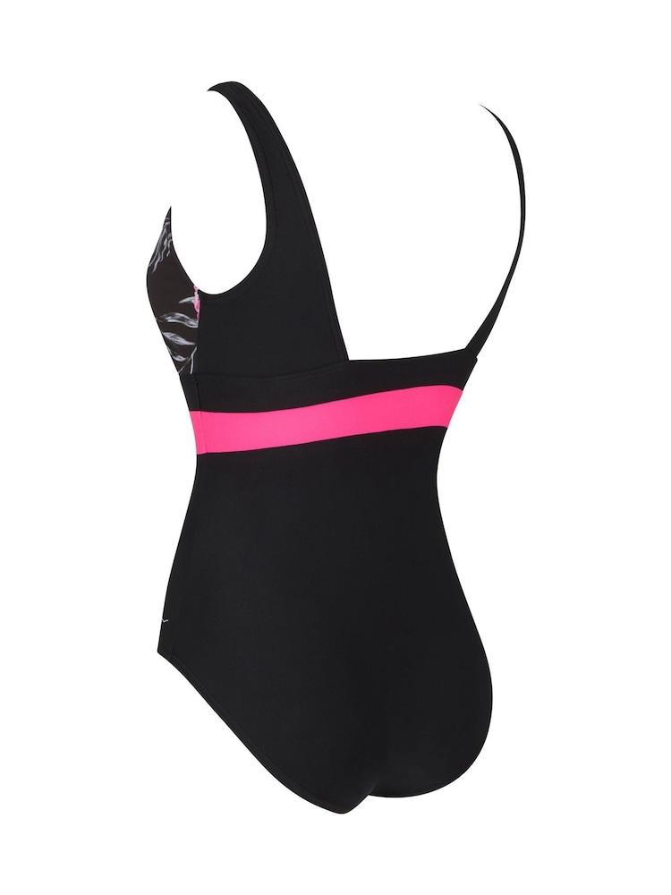 Zoggs Squareback Black Swimsuit with Foam Cup Support - Image 2 of 2 Zoggs Squareback Black Swimsuit with Foam Cup Support - Image 2 of 2