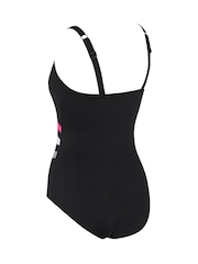 Zoggs Wrap Panel Classicback Black Swimsuit with Foam Cup Support and Adjustable Straps - صورة 3 من 3
