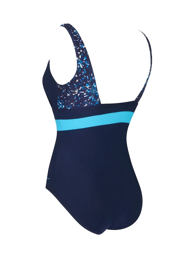 Zoggs Blue Squareback Swimsuit with Foam Cup Support - Image 3 of 3 Zoggs Blue Squareback Swimsuit with Foam Cup Support - Image 3 of 3