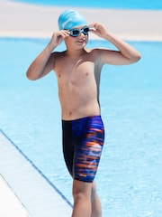 Zoggs Boys Blue Mid Jammer Dullskull Print Swimsuit - Image 1 of 4