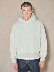 Sage Green EDIT Boxy Fit Heavyweight Hoodie - Image 1 of 8