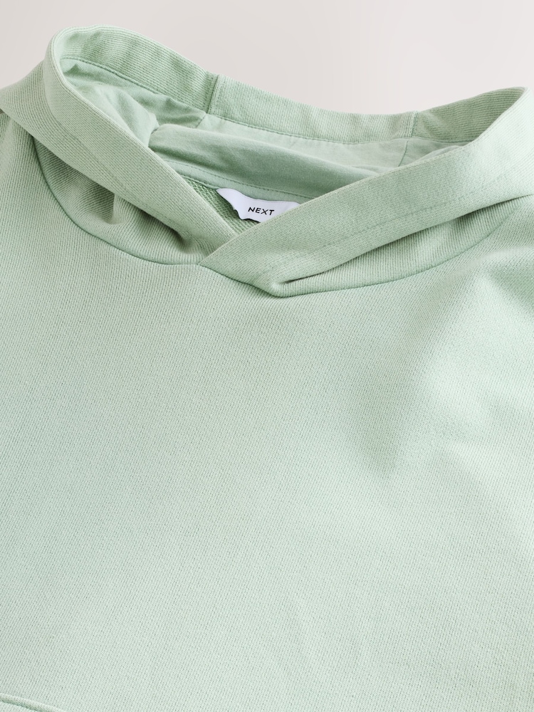 Sage Green EDIT Boxy Fit Heavyweight Hoodie - Image 8 of 8