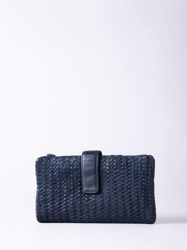 Lakeland Leather Blue Large Wreay Tab Purse - Image 1 of 5