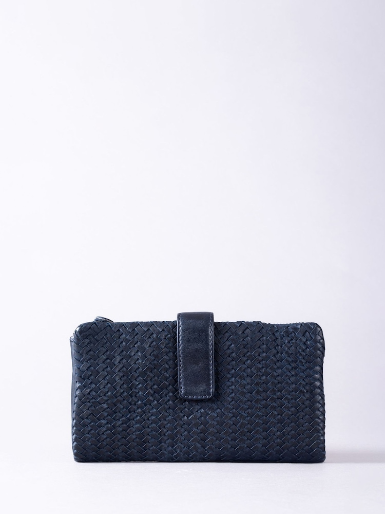 Lakeland Leather Blue Large Wreay Tab Purse - Image 2 of 5