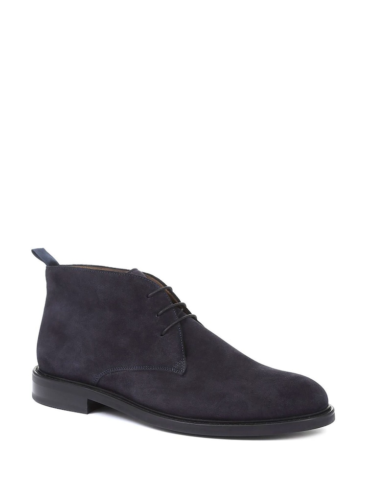 Jones Bootmaker Blue Deacon Suede Chukka Boots - Image 2 of 5