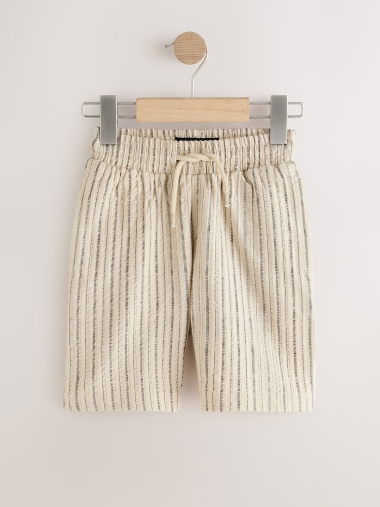 Ecru/Black Textured Stripe Shorts (3-16yrs) - Image 1 of 4