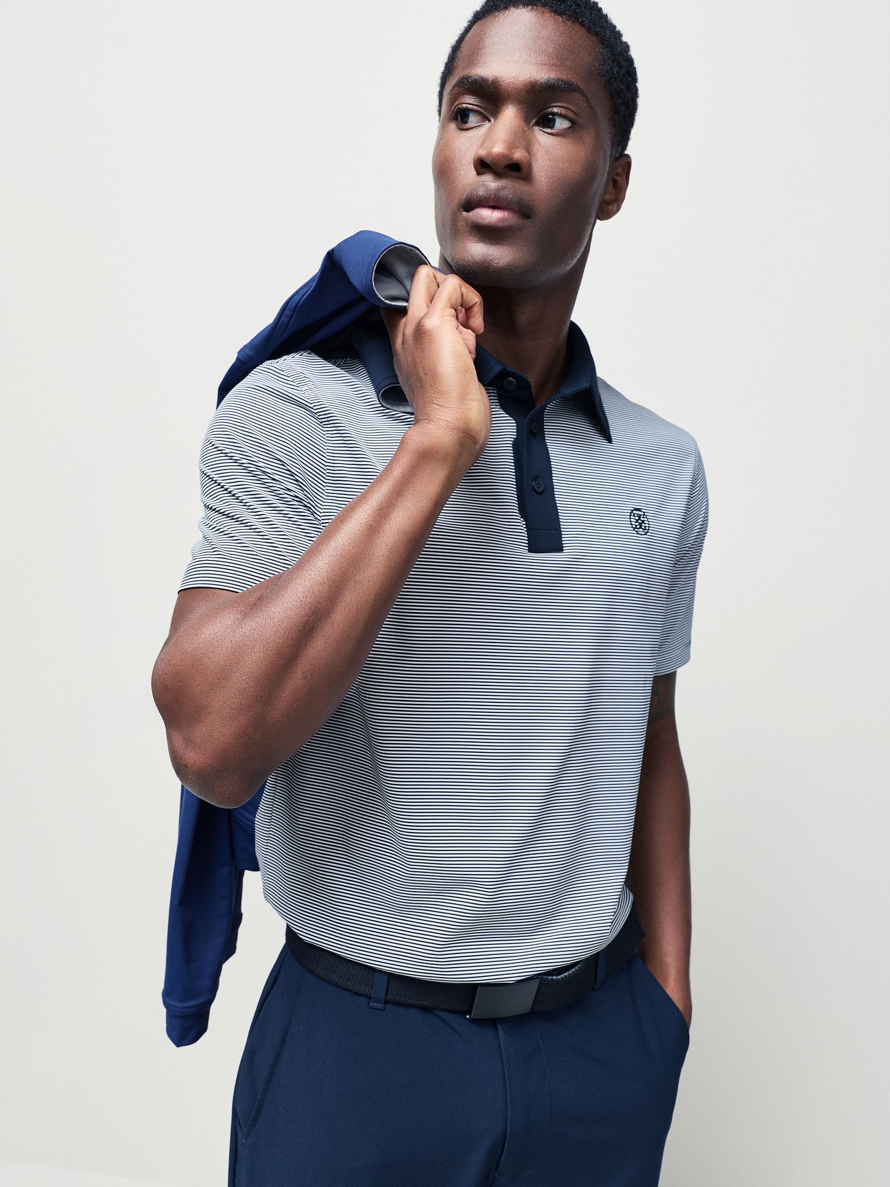 Buy G/Fore Blue Feeder Stripe Golf Polo Shirt from Next Canada
