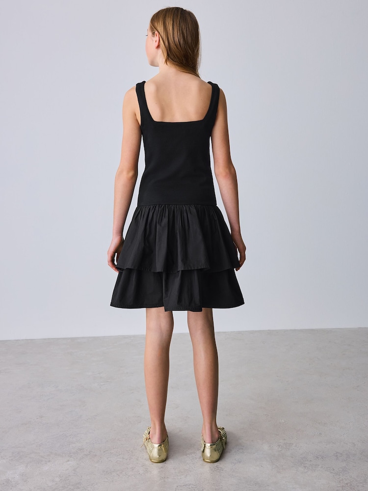 ted baker drop waist dress Buy Baker by Ted Baker Drop Waist Cotton Mix Tiered Black Dress from Next  USA