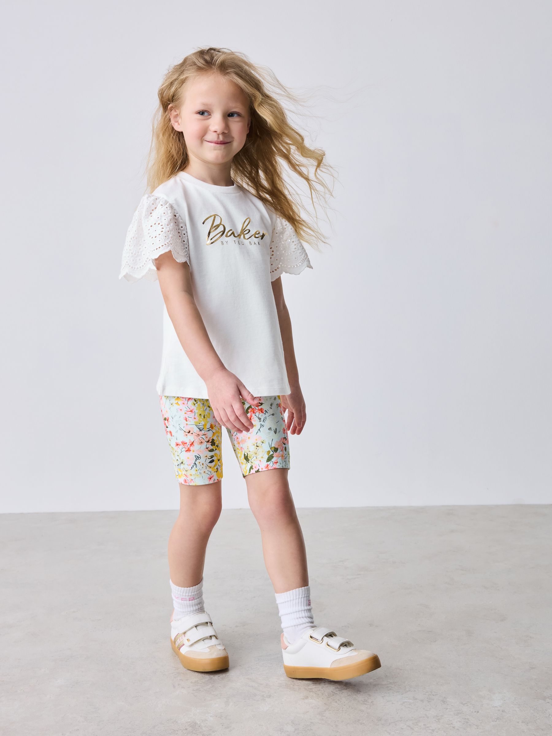 Buy Baker by Ted Baker Broderie Sleeve T-Shirt & Floral Cycle