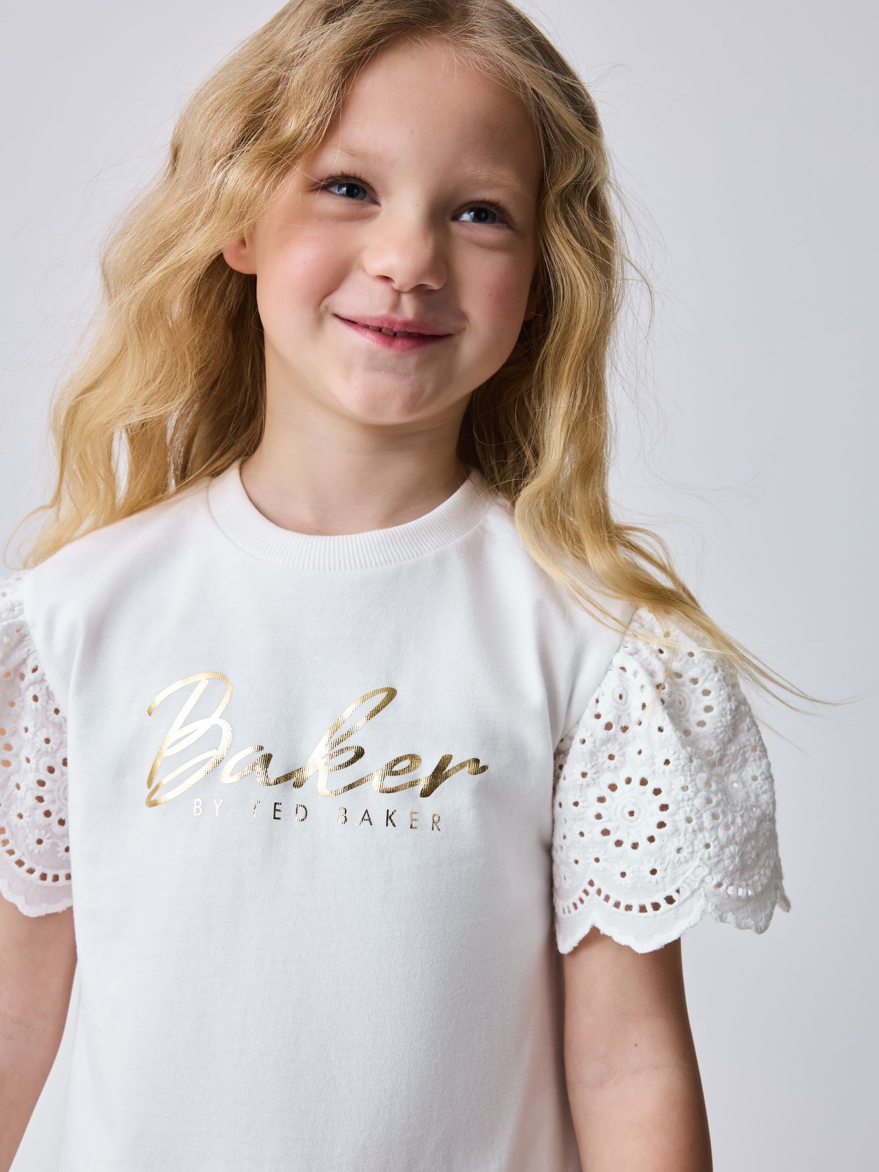 Buy Baker by Ted Baker Broderie Sleeve T-Shirt & Floral Cycle