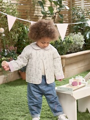 Mamas & Papas Blue Lavender Embroidered Jeans - Image 1 of 7