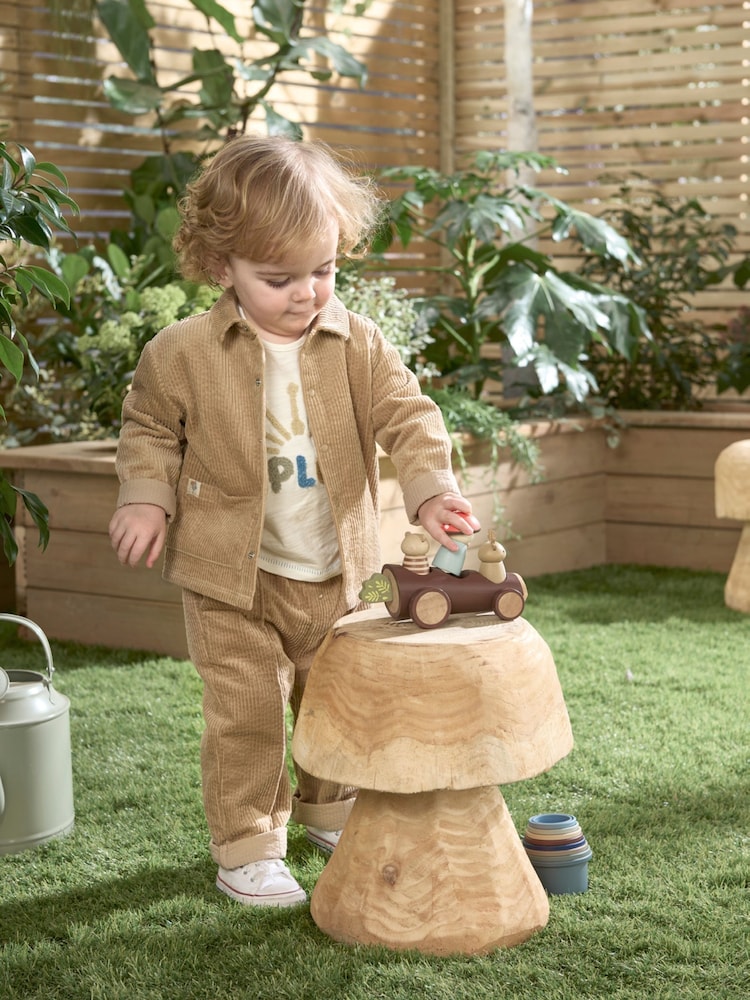 Mamas & Papas Cord Brown Trousers with Turn Back Cuffs - Image 1 of 9 Mamas & Papas Cord Brown Trousers with Turn Back Cuffs - Image 1 of 9