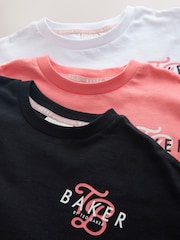 Rosa coral - Baker by Ted Baker 3 Pacote de camisetas estampadas oversized - Imagem 6 de 7