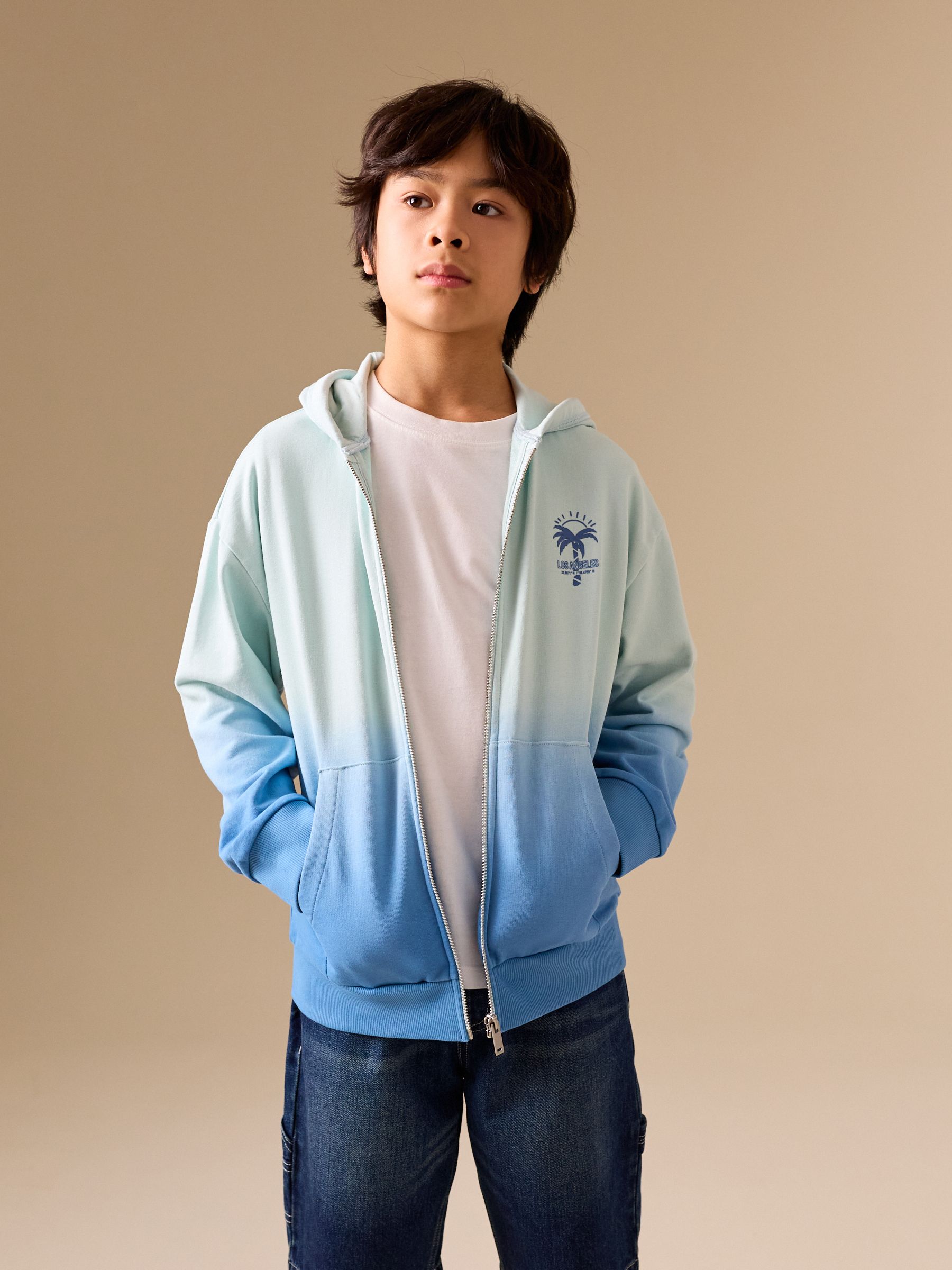 トップス Babylclub Sweet border hoodie set up Buy Blue Dip Dye Regular Fit Graphic Zip Up Hoodie (3-16yrs) from