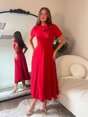 Girl In Mind Minta Bow Detail Skater Midi Dress - صورة 2 من 6
