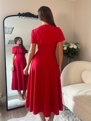 Girl In Mind Minta Bow Detail Skater Midi Dress - صورة 4 من 6