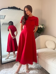 Girl In Mind Minta Bow Detail Skater Midi Dress - صورة 5 من 6
