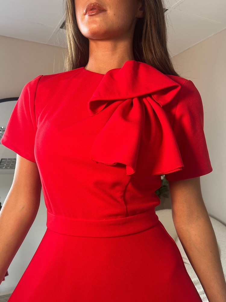Girl In Mind Minta Bow Detail Skater Midi Dress - صورة 6 من 6