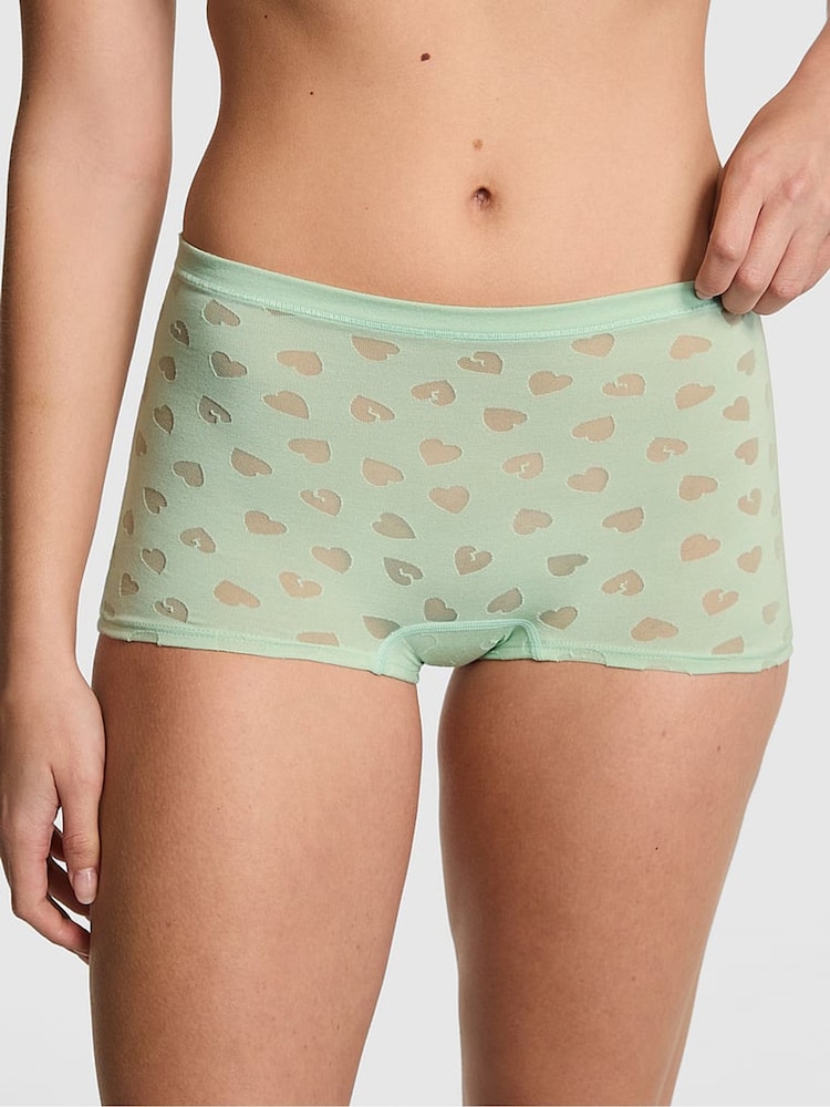 Victoria's Secret Pink Mint Green Heart Short Knickers - Image 1 of 2