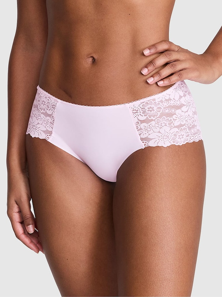 Victoria's Secret PINK Pink Tulip Hipster No Show Lace Trim Knickers - Image 1 of 2